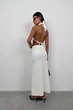 Evaze Ecru Satin Skirt