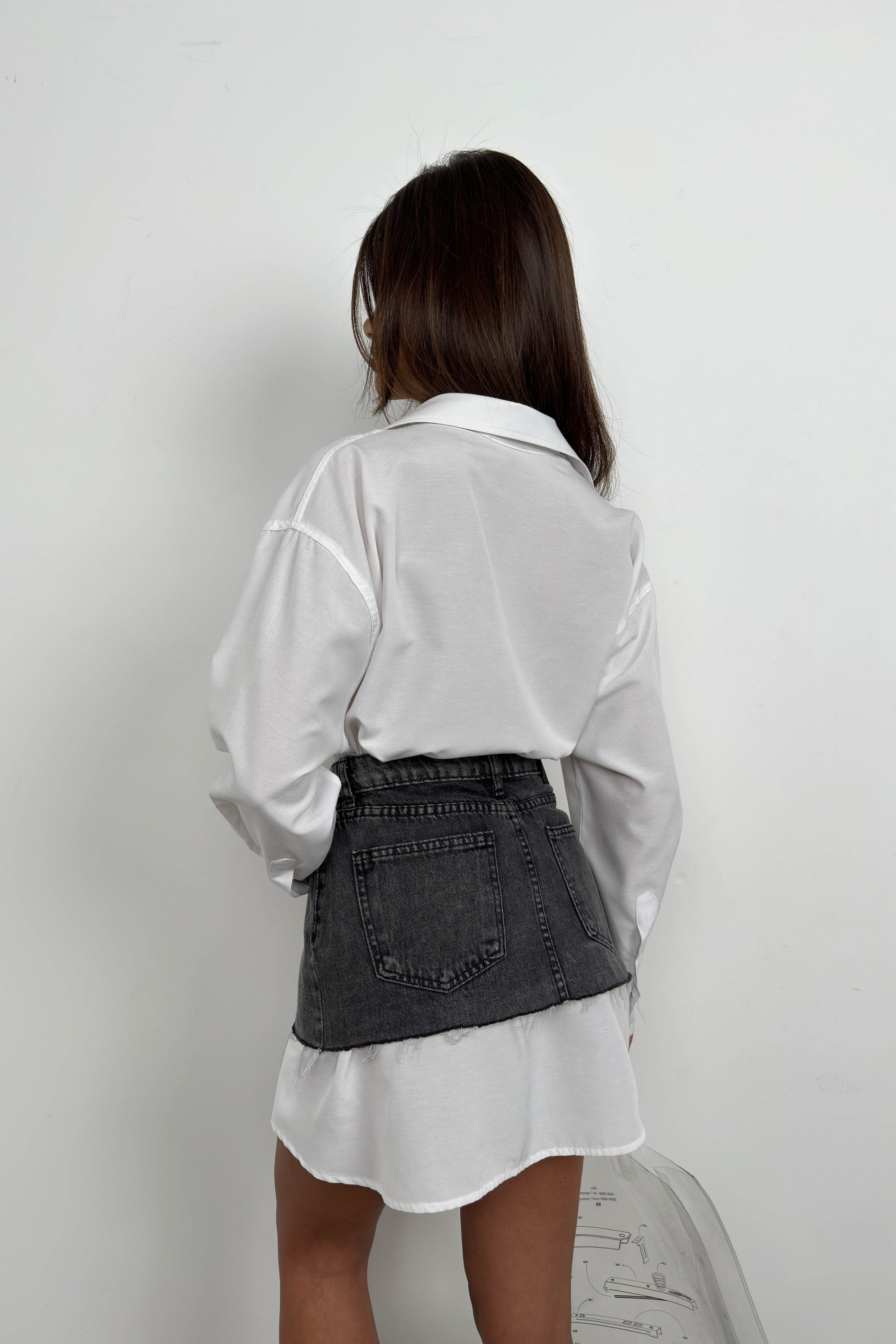 Zippered Black Denim Waist Accessory