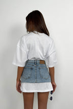 Zippered Blue Denim Waist Accessory