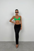 Ribbed Seamless Green Bra