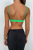Ribbed Seamless Green Bra