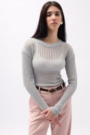 Corduroy Transparent Gray Blouse