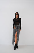Fitilli Sheer Black Blouse