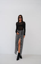 Fitilli Sheer Black Blouse
