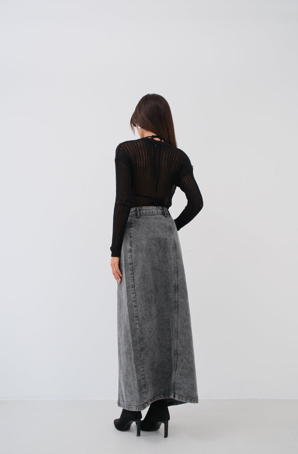 Fitilli Sheer Black Blouse