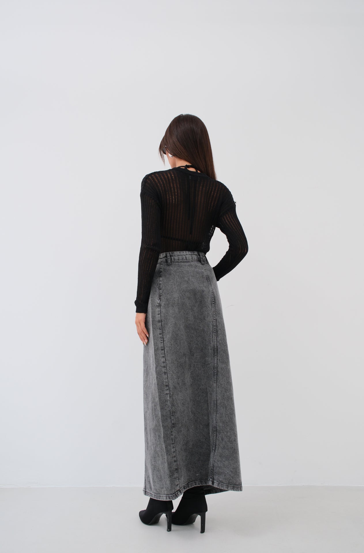 Fitilli Sheer Black Blouse