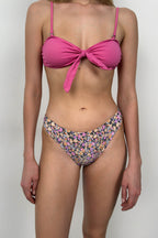 Bow Detail Floral Pink Bikini Set