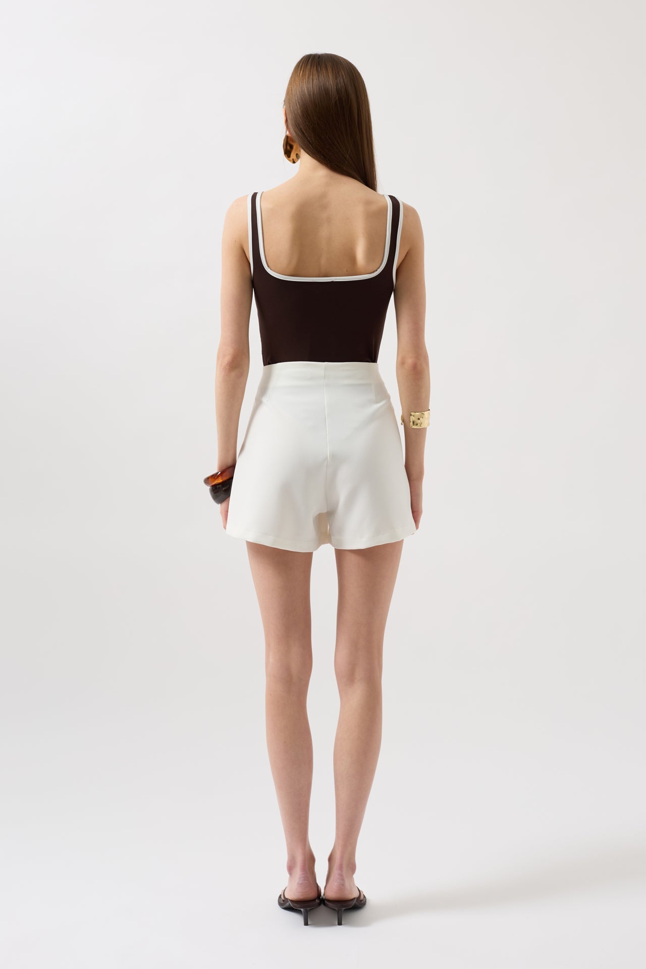 Bow Detail Mini White Skirt