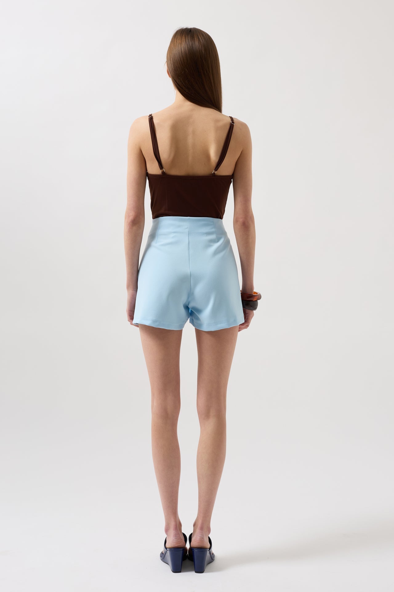 Bow Detail Mini Baby Blue Skirt