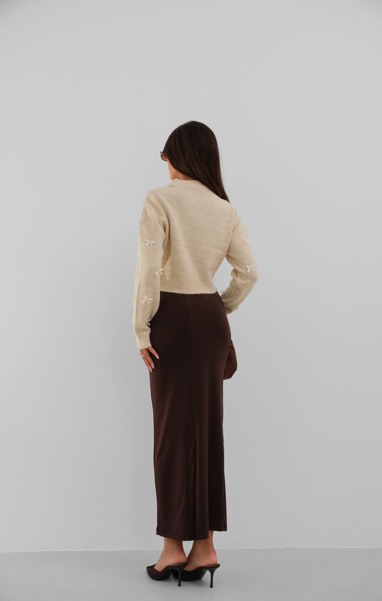 Fiyonk Detailed Beige Knit Sweater