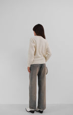 Fiyonk Islemeli Knit Sweater