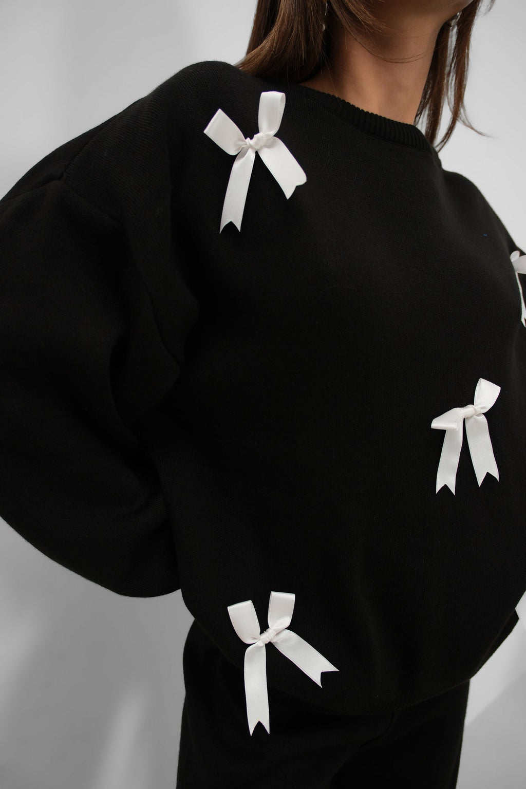 Fiyonklu Sweater Pants Knit Black Takim