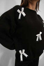 Fiyonklu Sweater Pants Knit Black Takim