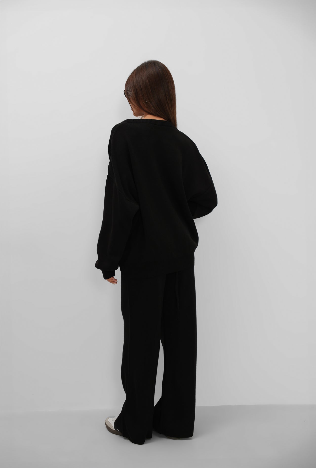 Fiyonklu Sweater Pants Knit Black Takim