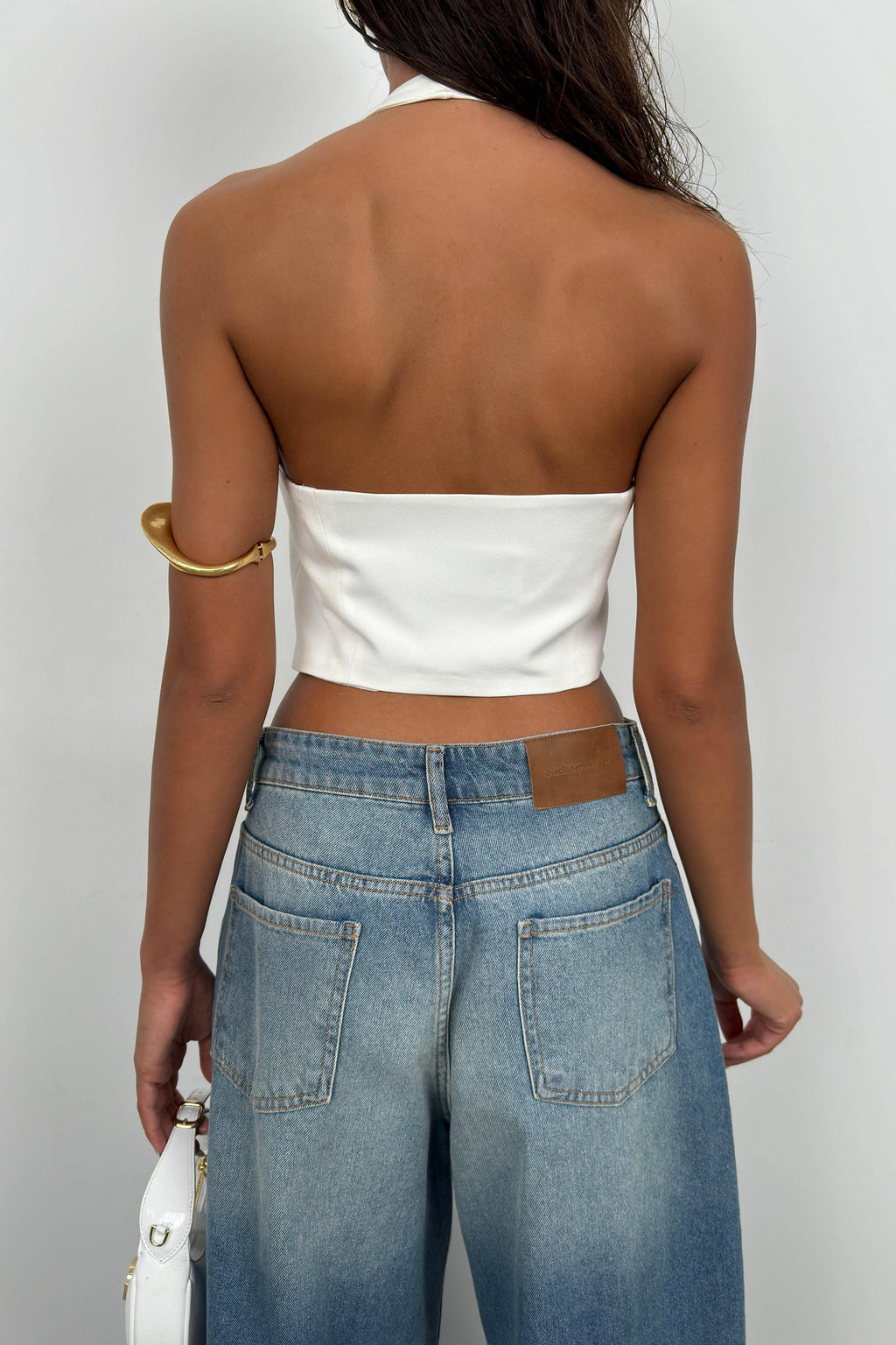 Welt Pocket Rose Accessory White Vest