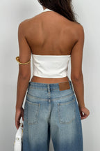 Welt Pocket Rose Accessory White Vest