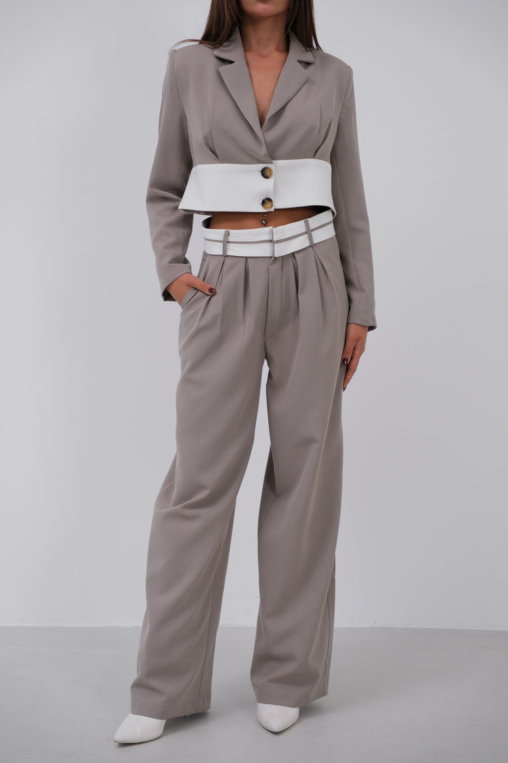 Garnili Jacket Pants Gray Takim