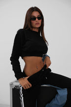 Black Garnili Denim Tracksuit Takim