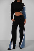 Black Garnili Denim Tracksuit Takim