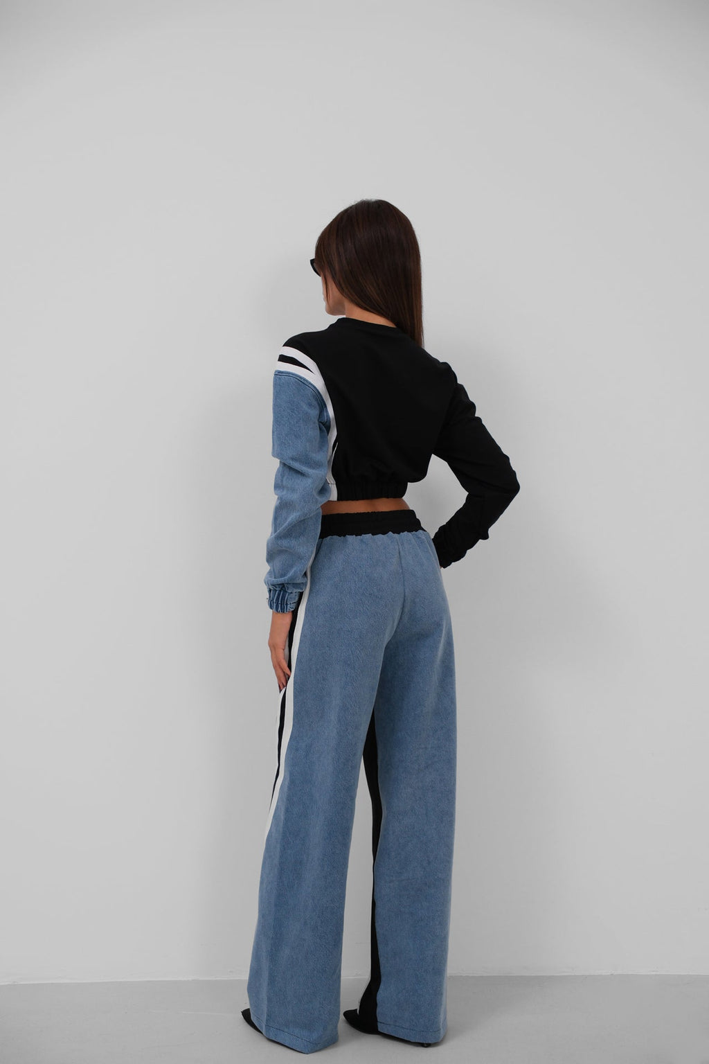 Black Garnili Denim Tracksuit Takim