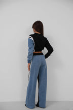 Black Garnili Denim Tracksuit Takim