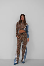 Leopar Garnili Denim Tracksuit Takim