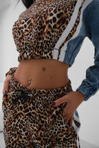 Leopar Garnili Denim Tracksuit Takim