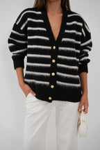 Gold Buttoned Brushed Cardigan