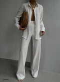 Shirt Pants Two-Piece Ecru Set