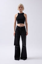Halter Neck Black Crop