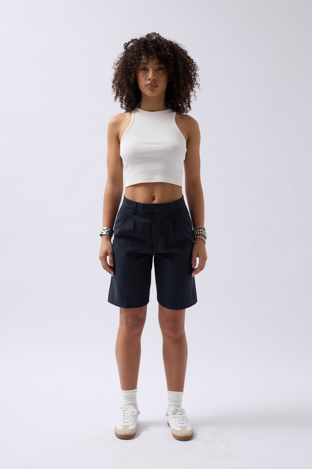 Halter Neck White Crop Top