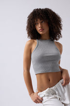 Halter Neck Gray Crop