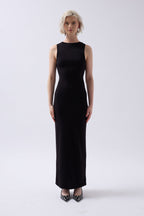 Halter Neck Maxi Daily Black Dress