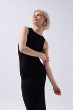 Halter Neck Maxi Daily Black Dress