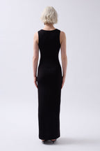 Halter Neck Maxi Daily Black Dress