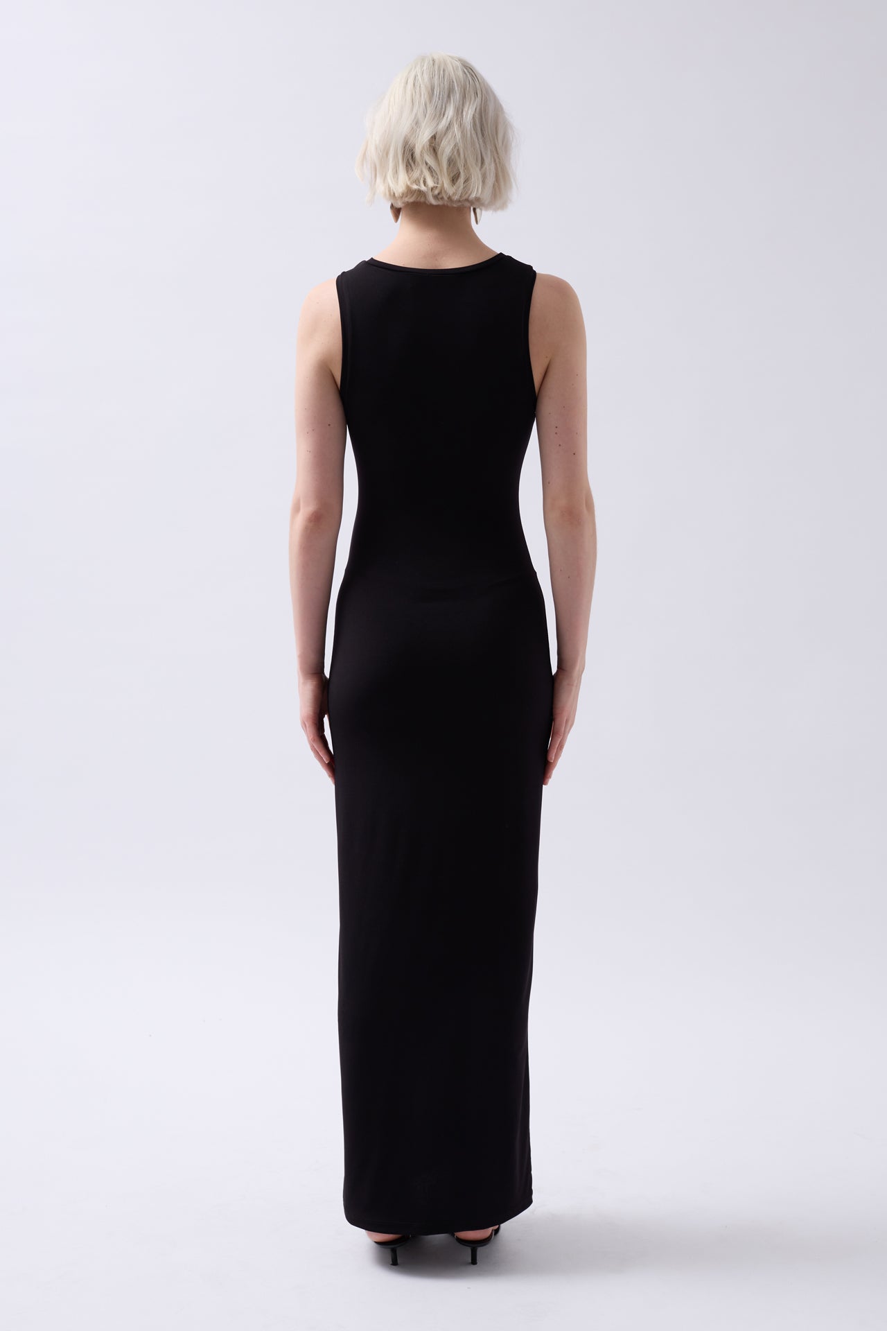 Halter Neck Maxi Daily Black Dress