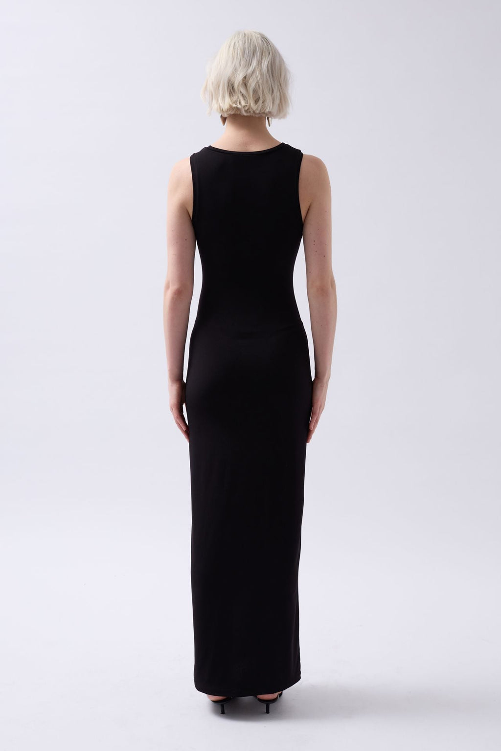Halter Neck Maxi Daily Black Dress