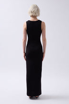 Halter Neck Maxi Daily Black Dress