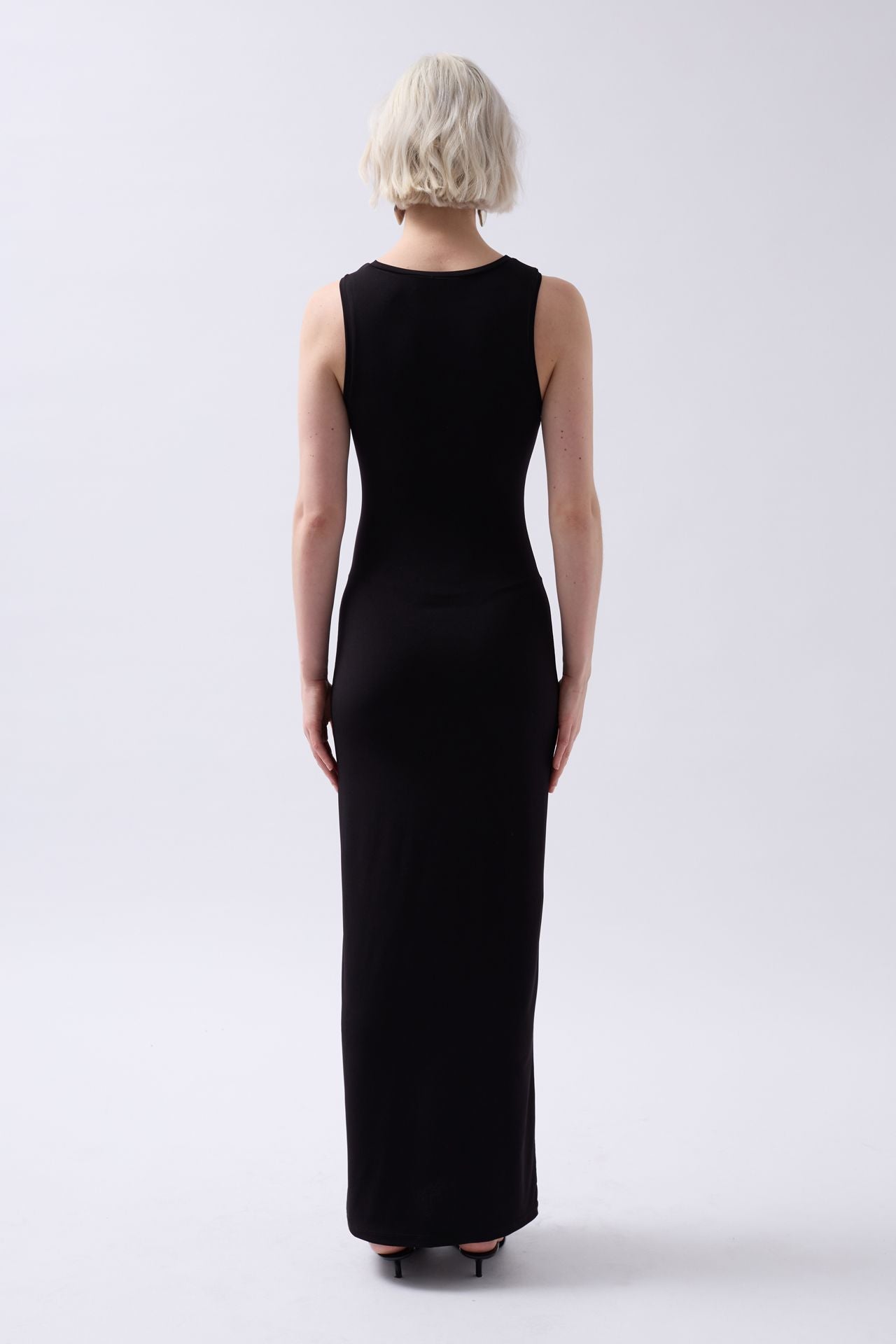 Halter Neck Maxi Daily Black Dress