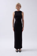 Halter Neck Maxi Daily Black Dress