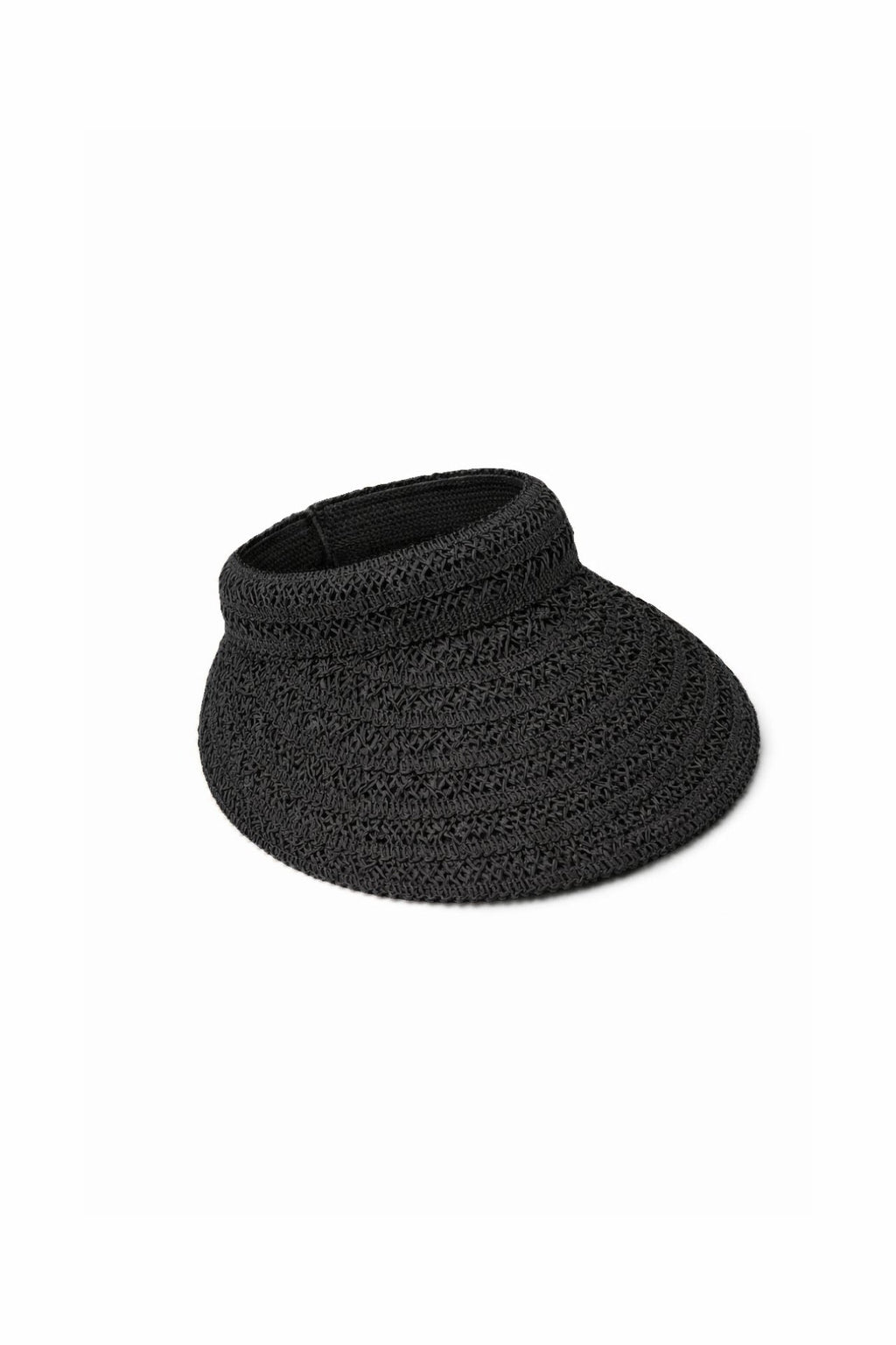 Black Straw Visor Hat