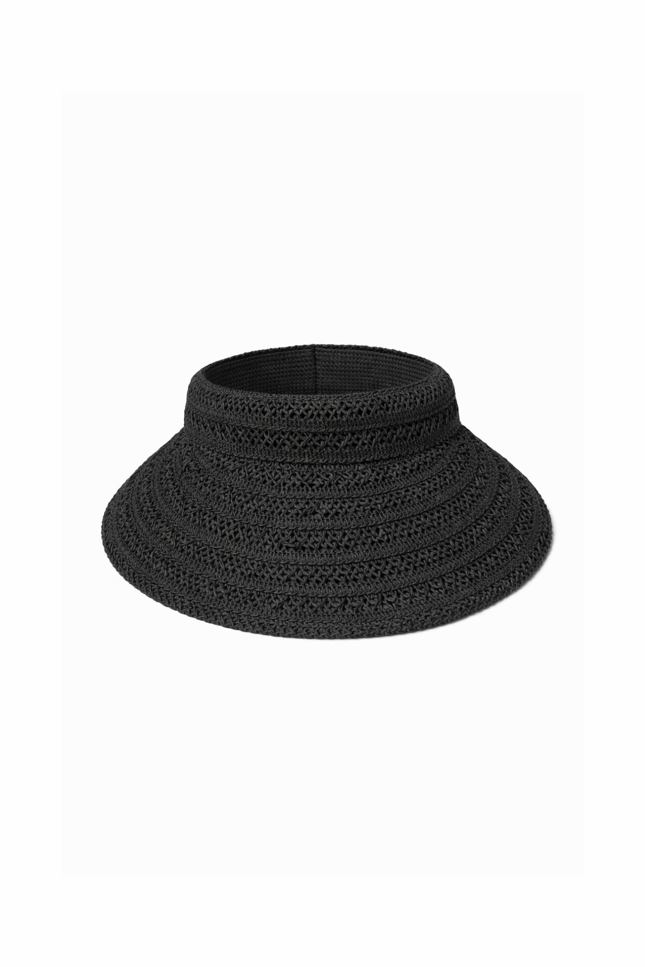 Black Straw Visor Hat