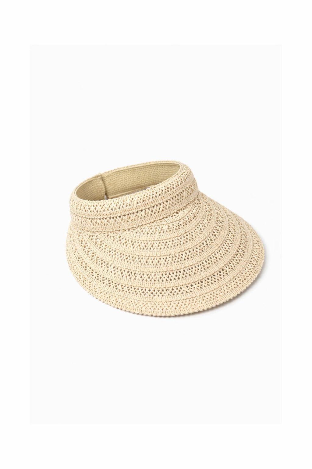 Beige Straw Visor Hat