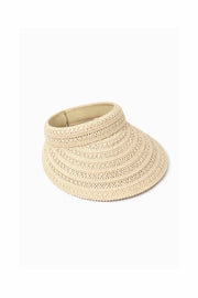 Beige Woven Visor Hat