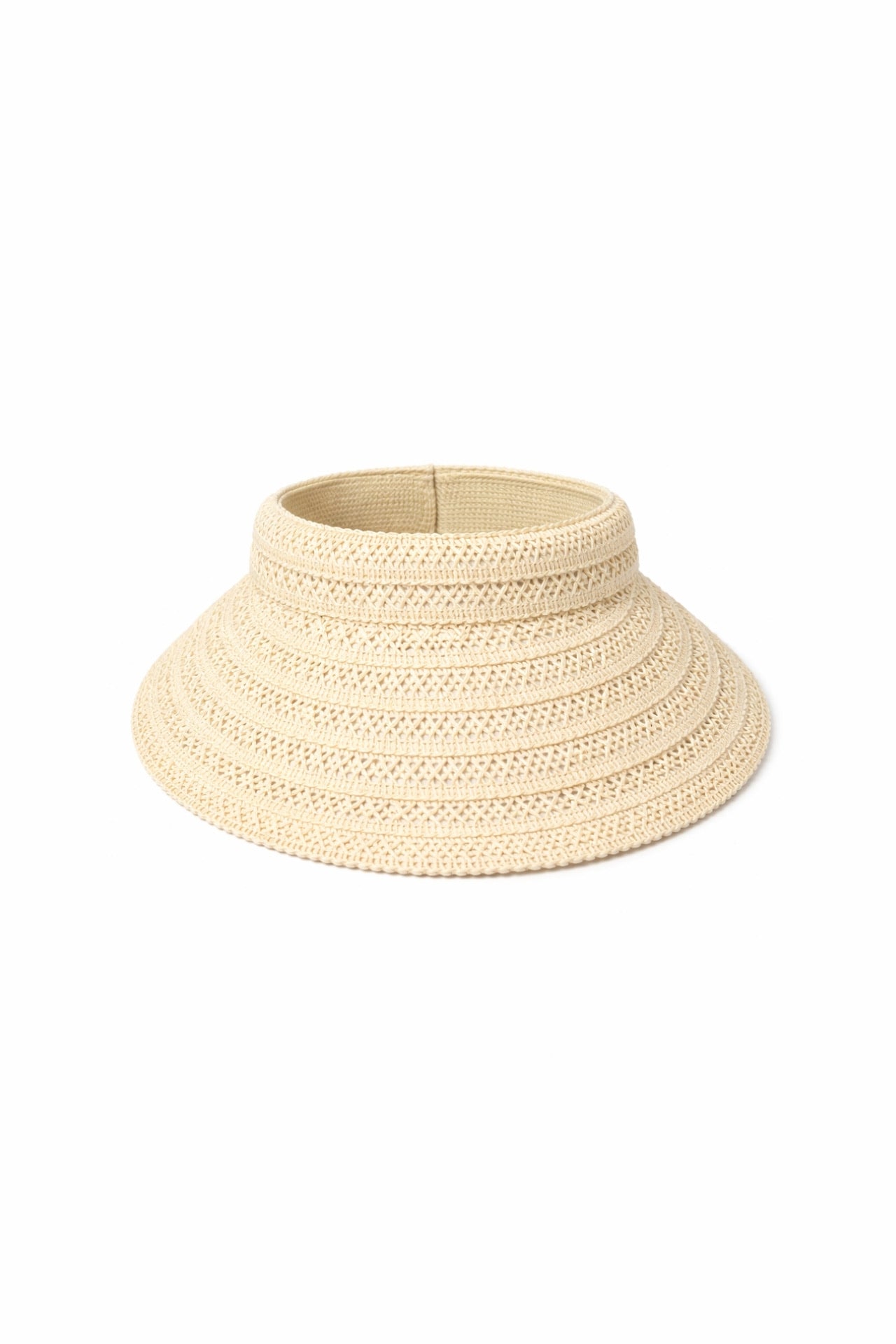 Beige Straw Visor Hat