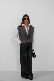 Fur Nappa Gray Vest