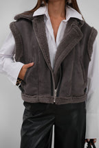 Fur-Lined Nappa Gray Andst