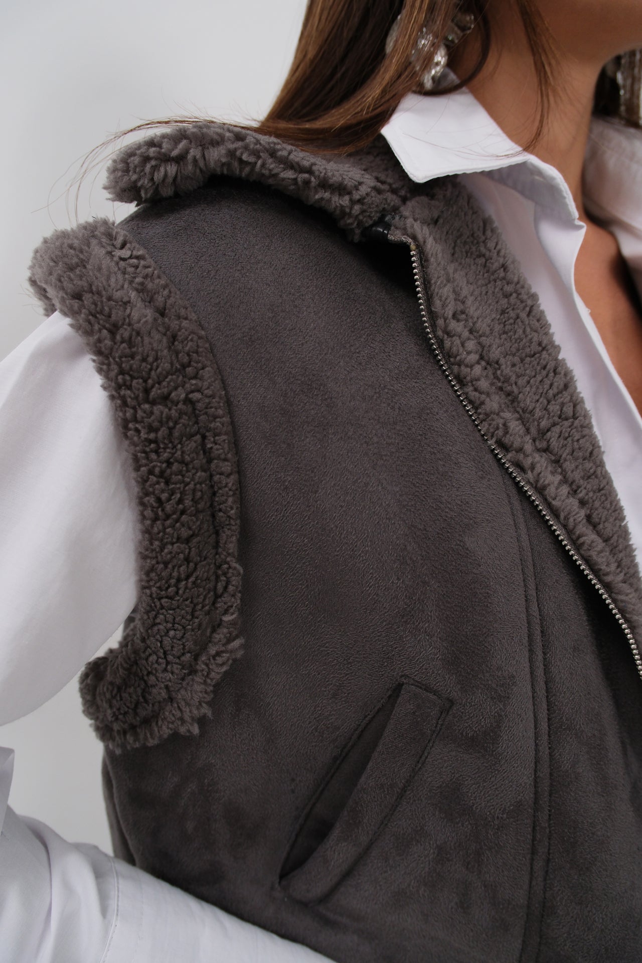 Fur-Lined Nappa Gray Andst