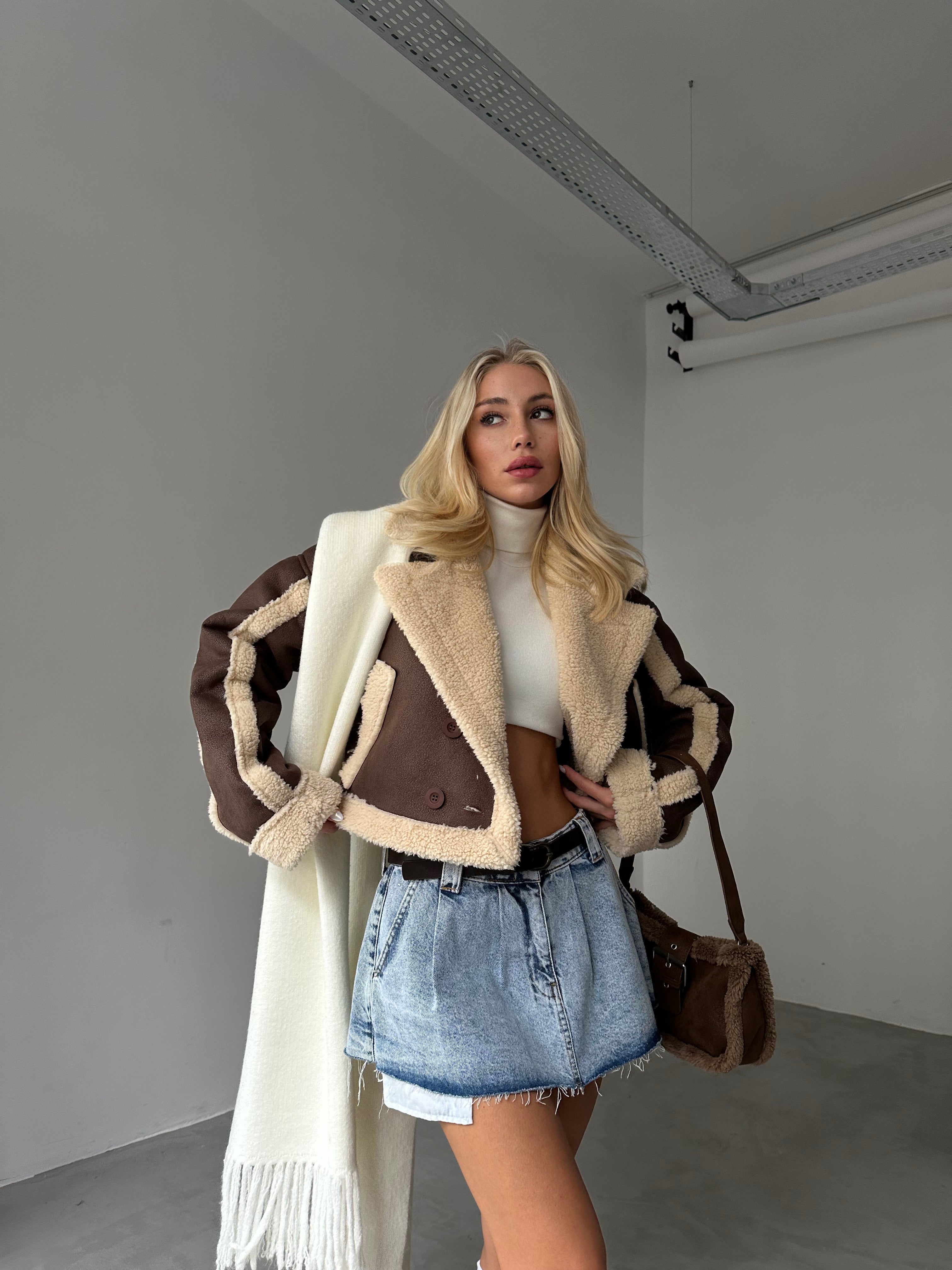 Fur Lined Brown Leather Coat