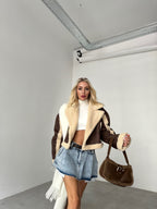 Fur Lined Brown Leather Coat